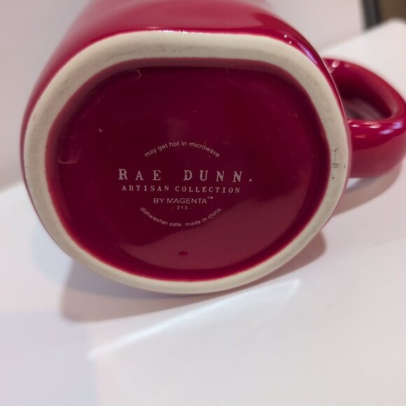 Rae Dunn Red Ceramic Christmas Mug “Joy” Large Letter Holiday Artisan Collection - Picture 5 of 5